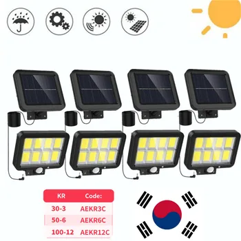 COB LED 태양광 발전 조명, 야외 PIR 모션 센서, 햇빛, 방수 벽, 정원용 비상 거리 보안 램프