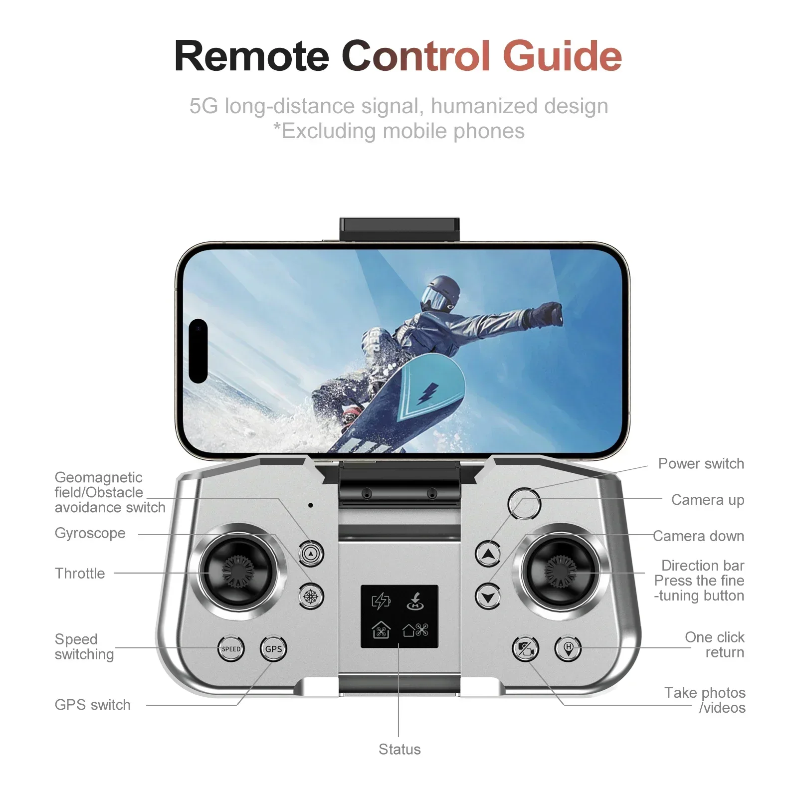 Drone GPS 8K avec caméra, S181, blanc ou noir, 63.39€