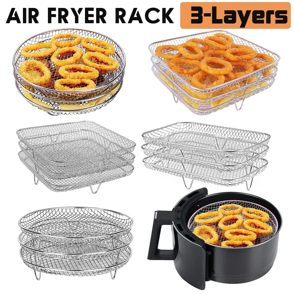 Stainless Steel Stackable Air Fryer Racks for Kitchen