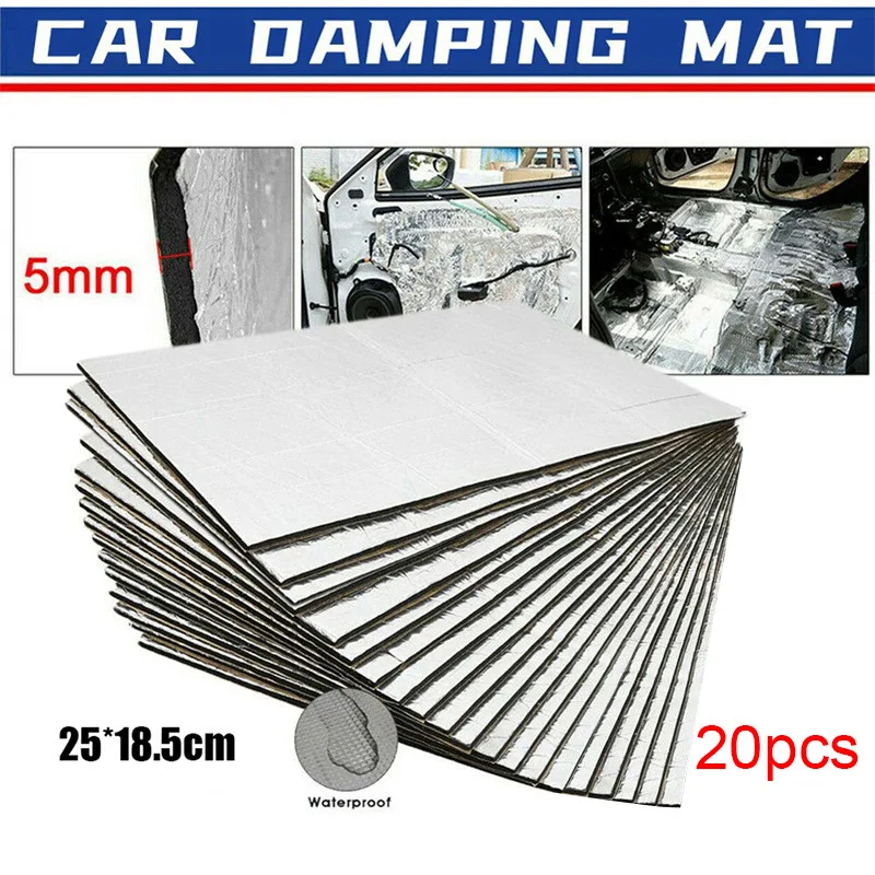 Car Sound Deadener Heat Insulation Mat Auto Van Sound Proofing Deadening Insulation Mat Car Hood Noise Insulator 5/10 Sheets