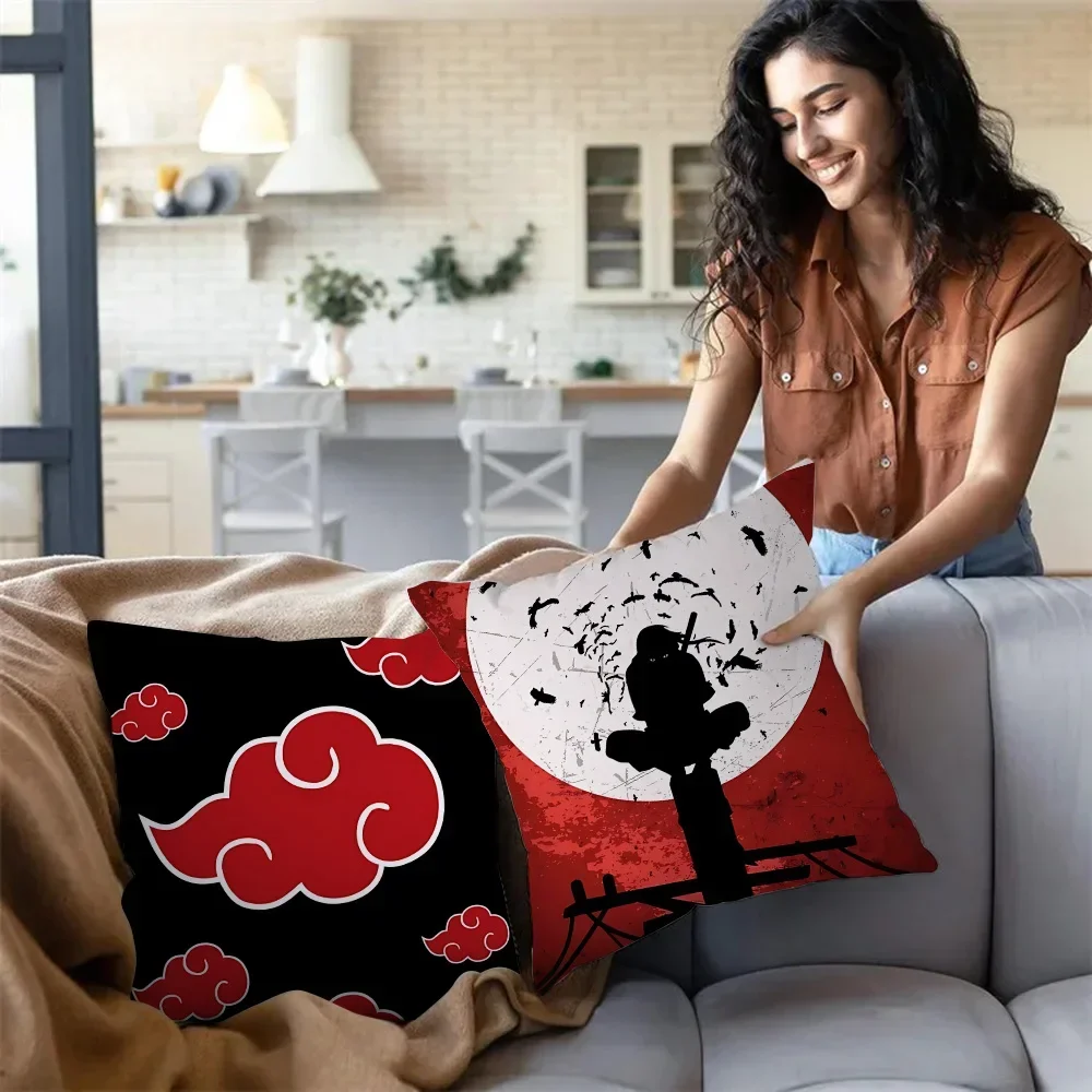 Anime Pillow Covers Cartoon Sofa Decorative Home Double-sided Printing Short Plush Cute Cushion Cover N-N-Narutos