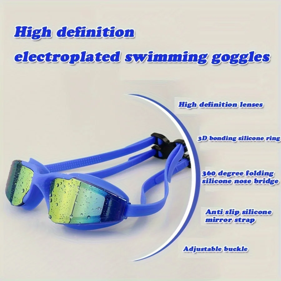Anti-Fog Swimming Goggles For Adults - UV Protection, No Leak Design, 180° Wide Vision With Case