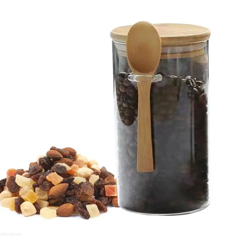 Overnight Oats Jars glass sealed jar With Lid And Spoon Glass Mason Jars Food Storage Container for Cereal Fruit Milk Salad Oats