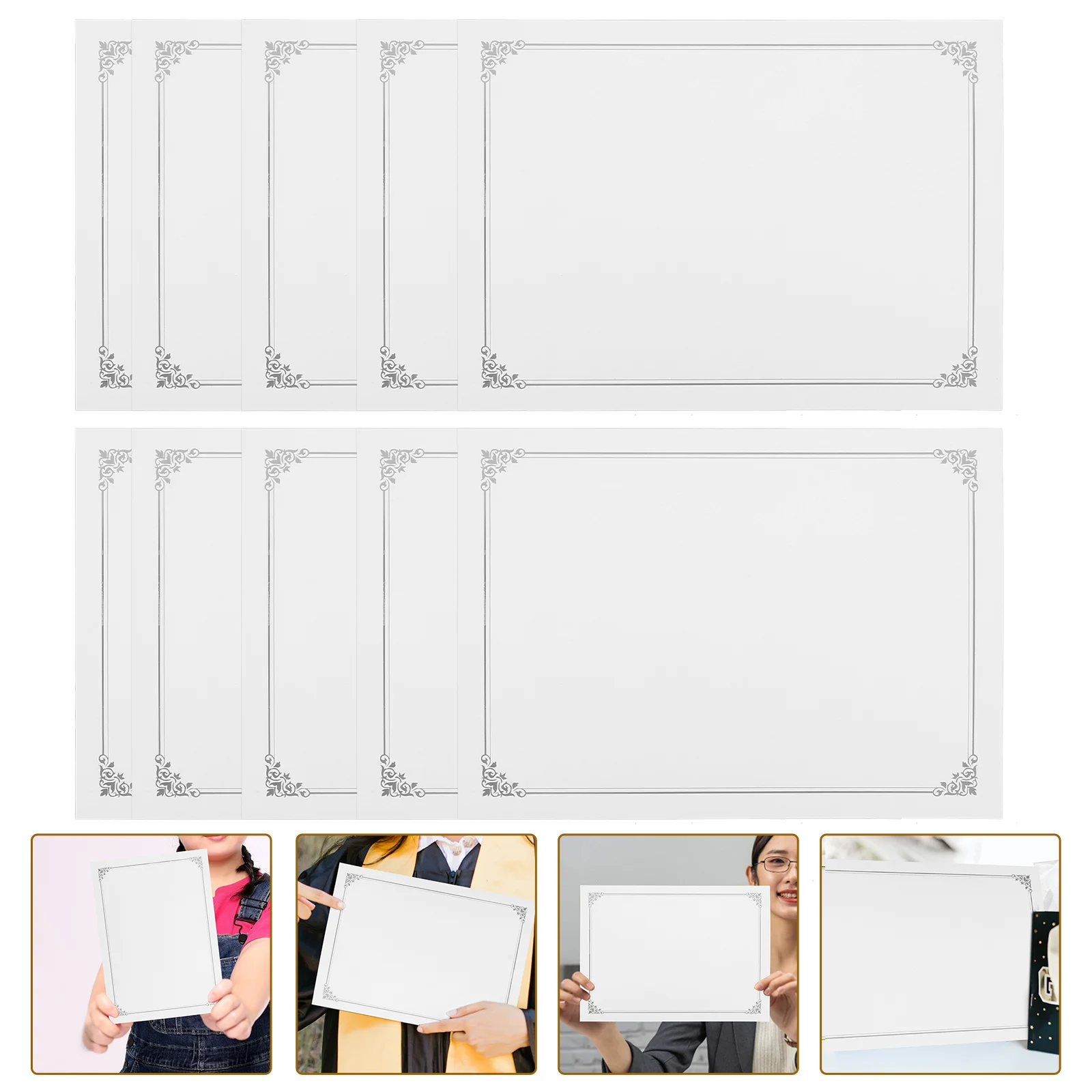 빈 인증서 용지, 인증서 내부 용지, 인쇄 가능한 용지 시트, DIY 빈 용지, 10 개