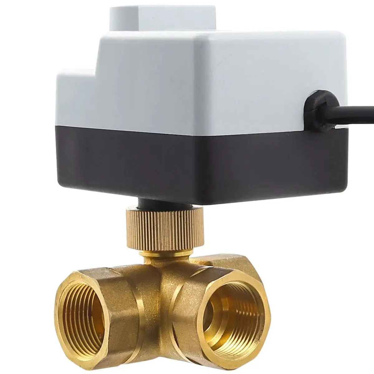 AC220V DC12-24V 3 Way/2 Way DN15/20/25/32/40 Manual Switch Brass Motorized Ball Valve 3-Wire Two Control Electric Actuator