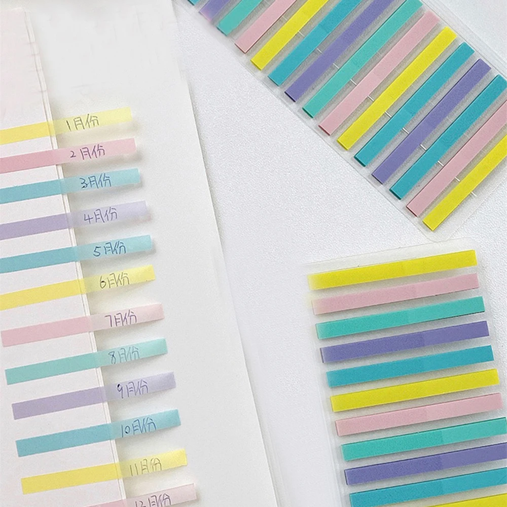 300 Sheets Color Stickers Transparent Fluorescent Index Tabs Flags School Office Supplies Stationery Page Bookmark decorative stickers paper stickers handbook stickers