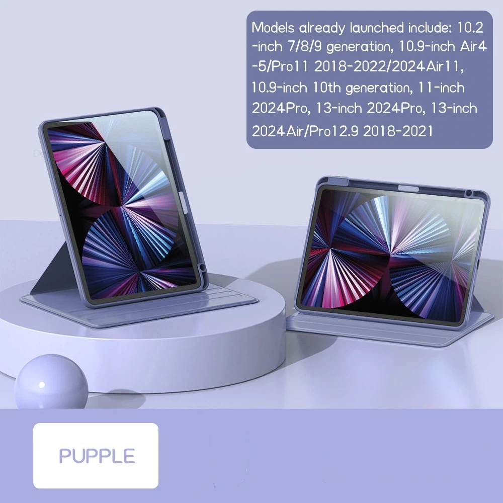 Shockproof Rotating iPad Case with Pencil Holder