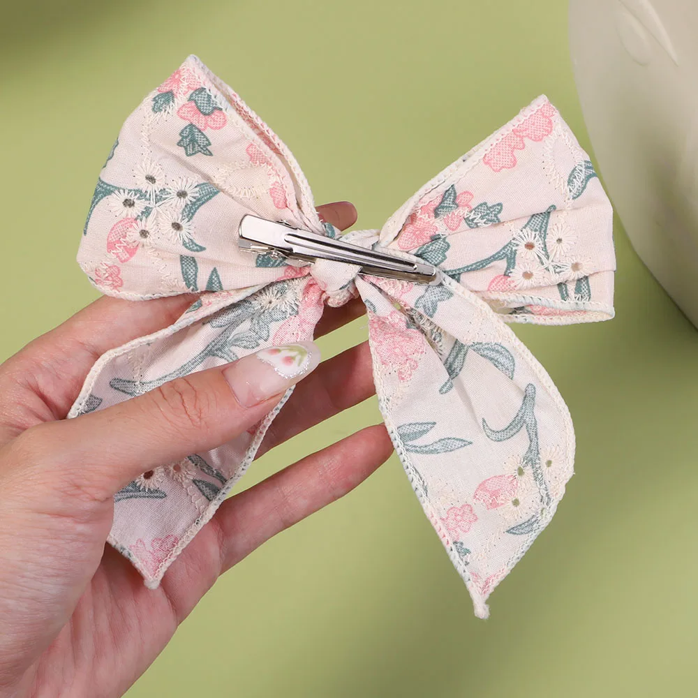 Hair Accessories 2/Set Fashion Korean Cute Vintage Sunglasses Embroidered Bow Clip For Kids Boys Children's Sun Glasses Girl Hairpin Accessories