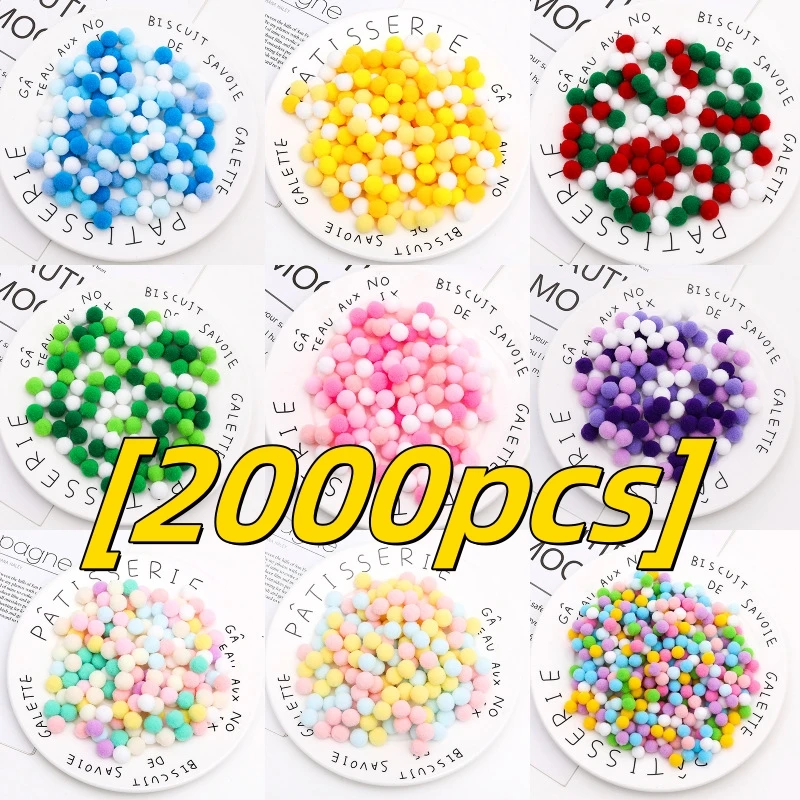혼합 색상 소프트 폼폼 볼 미니 폼폼 공예, DIY 수제 폼폼 키체인, 컬러 폼폼 볼, 8mm, 10mm, 15mm, 20mm, 30mm, 500 개, 2000 개