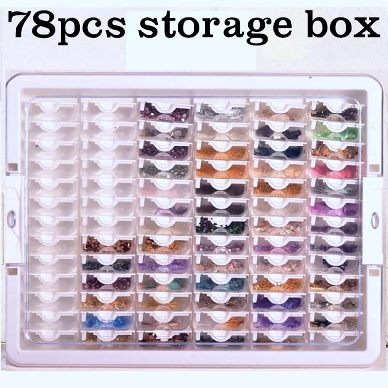 42/64/78PCS Diamond Painting Storage Box Accessories 5d DIY Diamond Embroidery Mosaic Tool Cross Stitch Kits Container Organizer