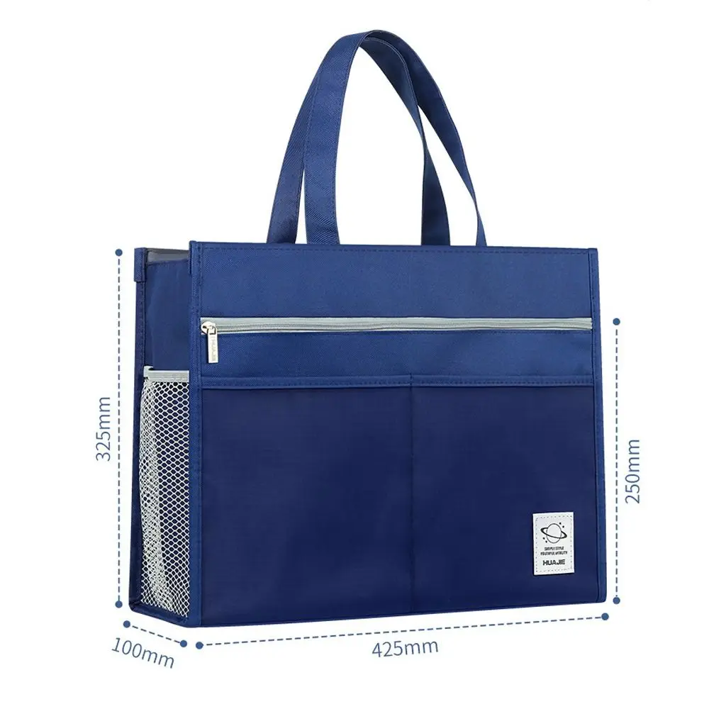 휴대용 두꺼운 옥스포드 핸드 헬드 도서 가방 대용량 A3 미술 학생 가방 지퍼 8k 파일 가방 학교 사무용품