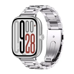 Stainless Steel Metal Strap Replacement Bracelet for Xiaomi Mi Band 9 Pro (Silver)