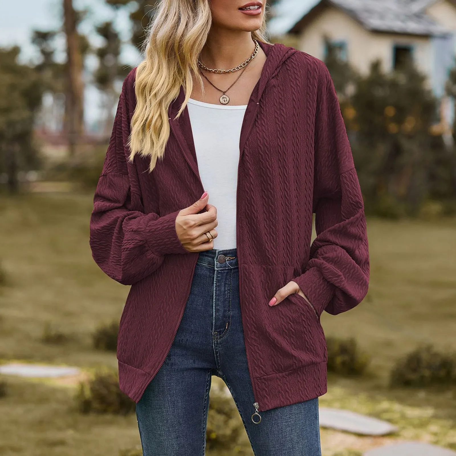 

Solid Hoodie Vantage Women Zip Up Jumpers Jacket Fall Long Sleeve Harajuku Sweatshirts Oversized Hoody Pullover Top Korean Shirt