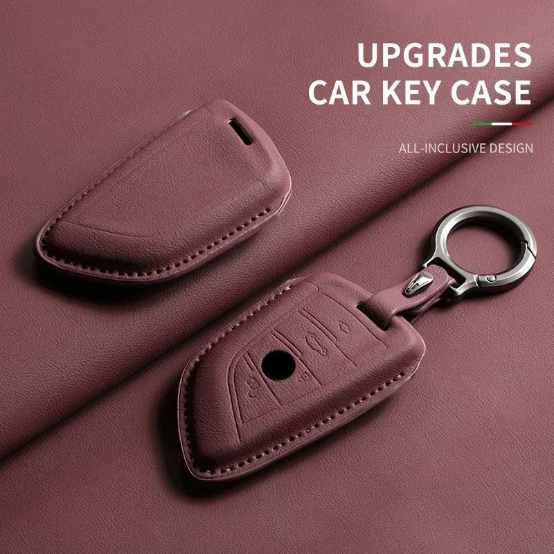 Premium Leather Car Key Case Cover with Sleek Design
