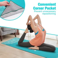 Non Slip Yoga Blankets 185*63cm Yoga Towel with Corner Pocket Hot Yoga Mat Quick Drying Sweat Absorption Gym Fitness Pilates 2