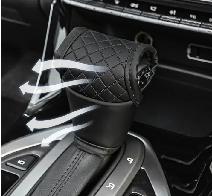 Universal Car Gear Shift Cover PU Leather NonSlip Dustproof Shifter Knob Protector Gear Lever Interior Accessories Boot
