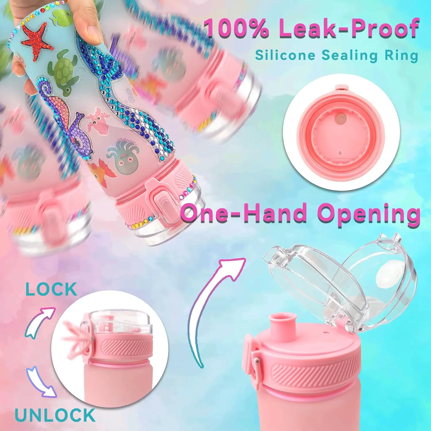 어린이를 위한 DIY 물병 공예 키트, 장 페인팅 아트 세트, 소녀들을 위한 창의적인 수제 장난감 생일 선물