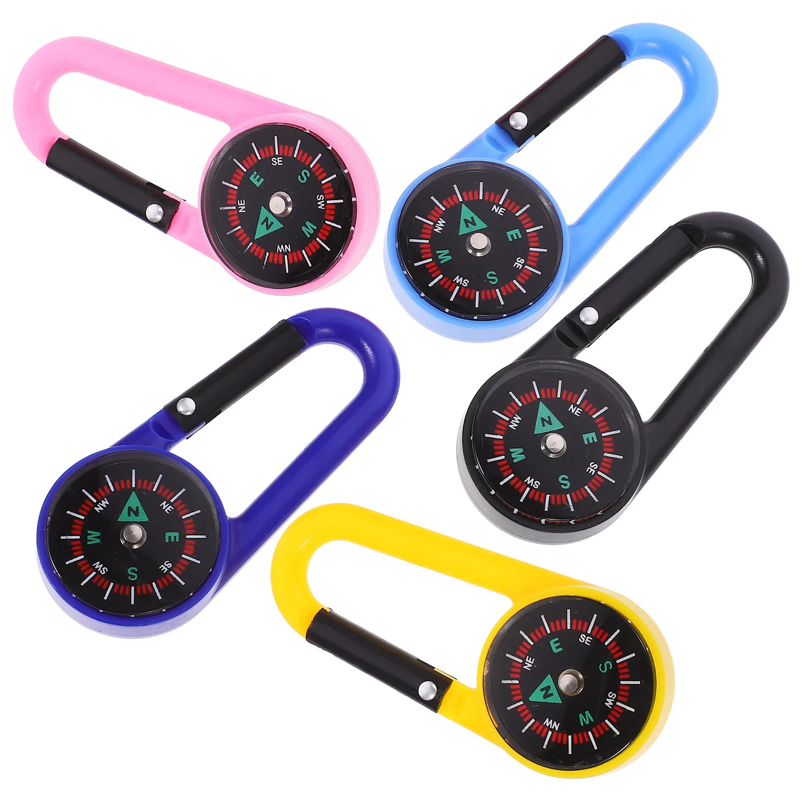 10Pcs 나침반 야외 카라비너 하이킹 서바이벌 클립 포켓 소형 키체인 네비게이션 도구 서바이벌 나침반 캠핑 액세서리