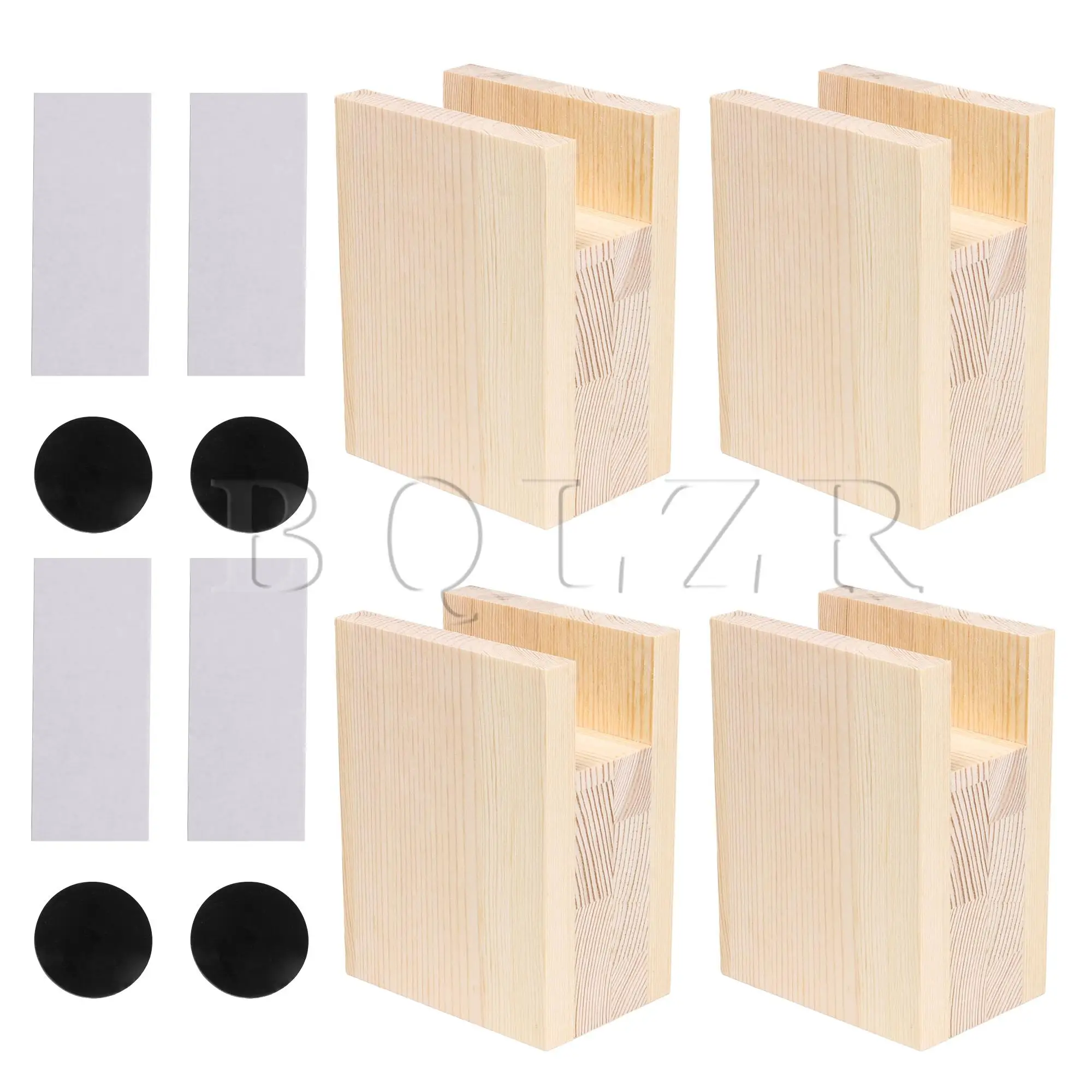 

BQLZR 20pcs Card Slot Semi-Closed Wood Riser Lifter Feet for Furniture 10x10x4cm