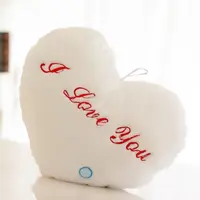 I LOVE U Light Up Pillow Heart Shape 36cm Heart Plush Pillow Soft PP Cotton Led Light Heart Pillow Cushion Ornaments 2