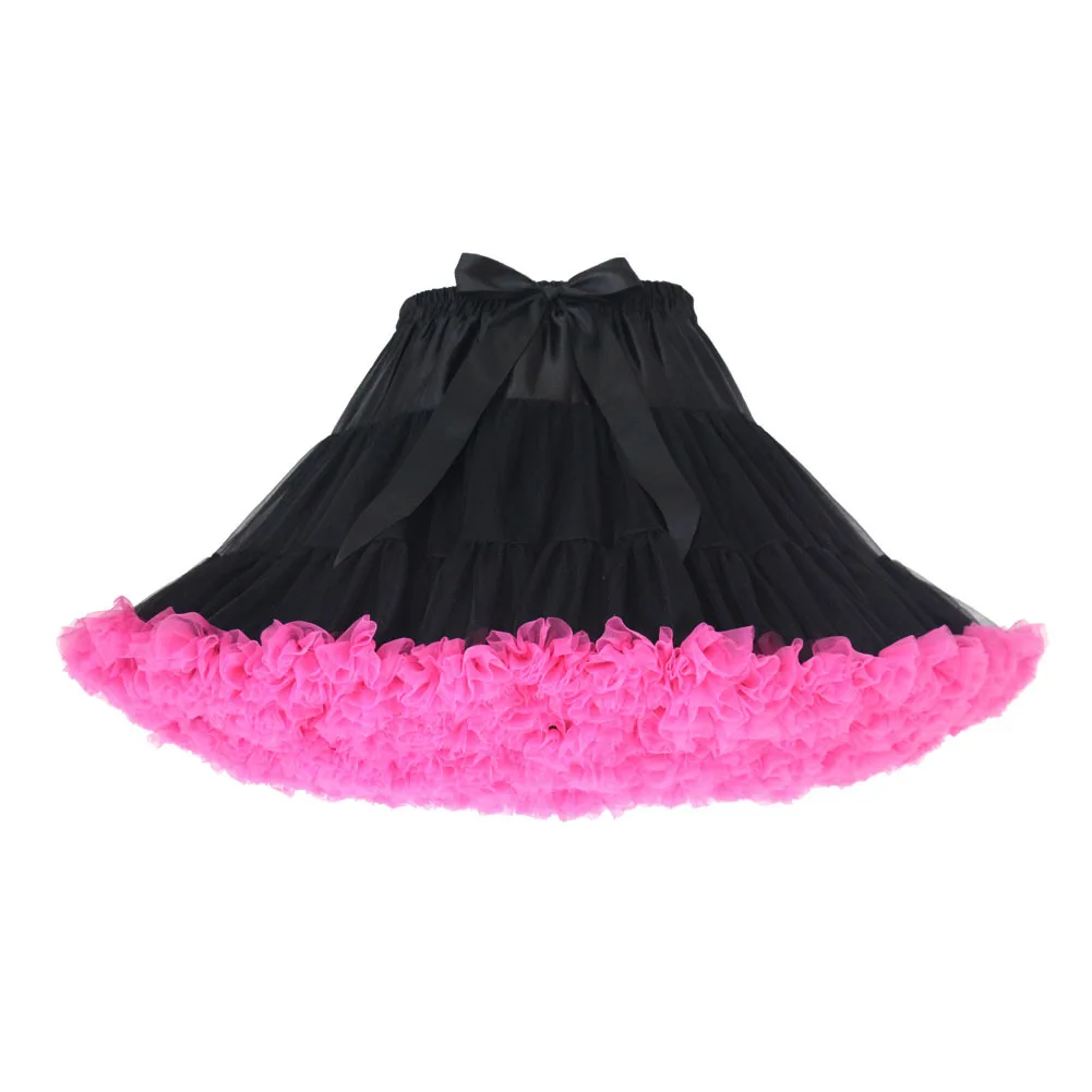 

Vintage Waistband Crinoline Petticoat Skirt Puffy Tulle Tutu Multi-Color Rockabilly Underskirts