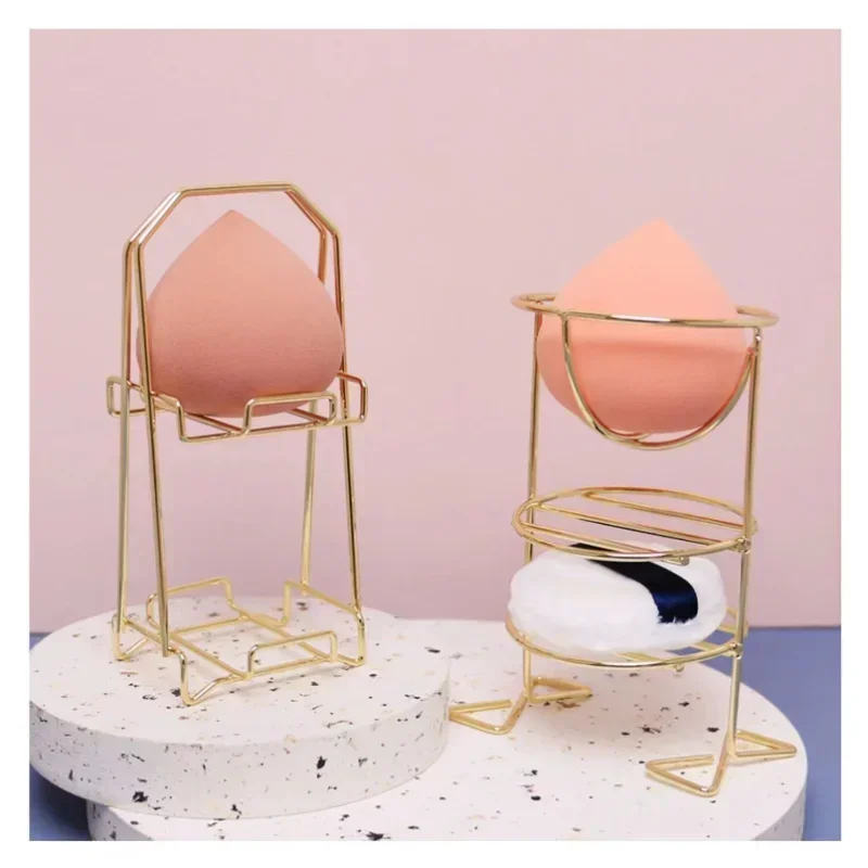 Multilayer Metal Bracket Makeup Puff Rack Cosmetic Holder Blender Display Stand Alloy Drying Power Make Up Sponge Tools