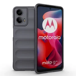 Soft Shockproof Silicone Anti-Fall Phone Cover for Moto G35 (HD-Dark Gray)