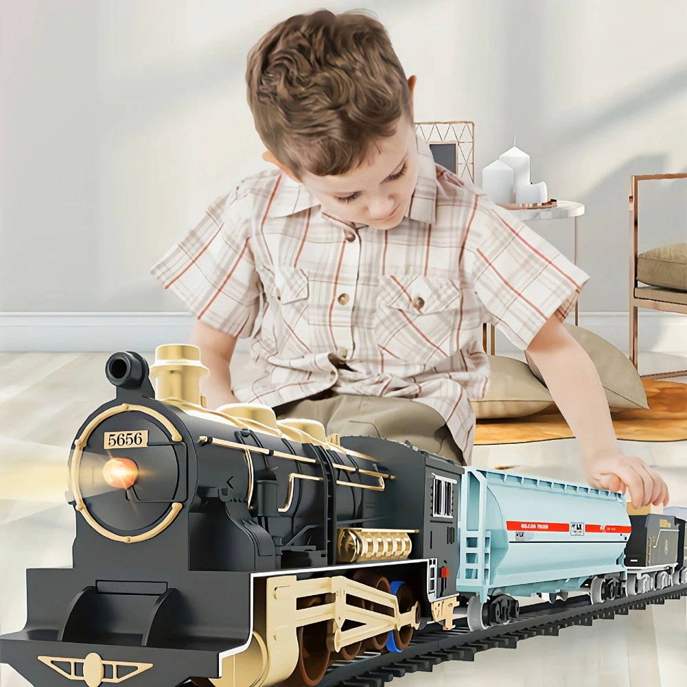 electric rail car building parking lot adventure dinosaur curved road racing rail car toys children brain mechanical toy gifts Electric Train Riding Toy  Classical Model Can Carry Train Rail Car Children's Baby Round Rail Train Toys Child Christmas Gifts