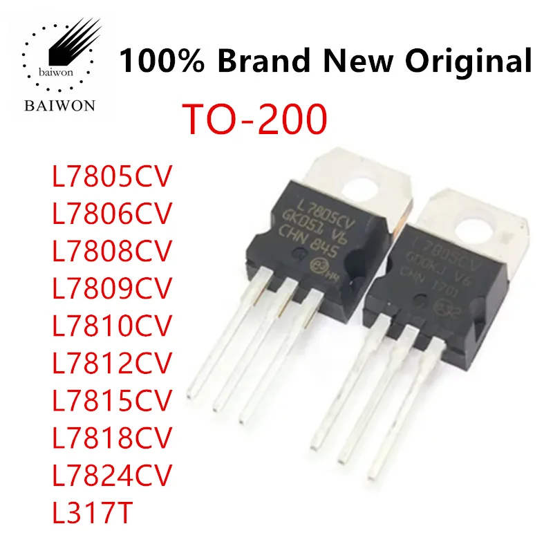 

100% Original IC ChipS L7805CV/7806/7808/7809/7810/L7812/7815/L7818/L7824 Three Terminal Voltage Regulator Transistor