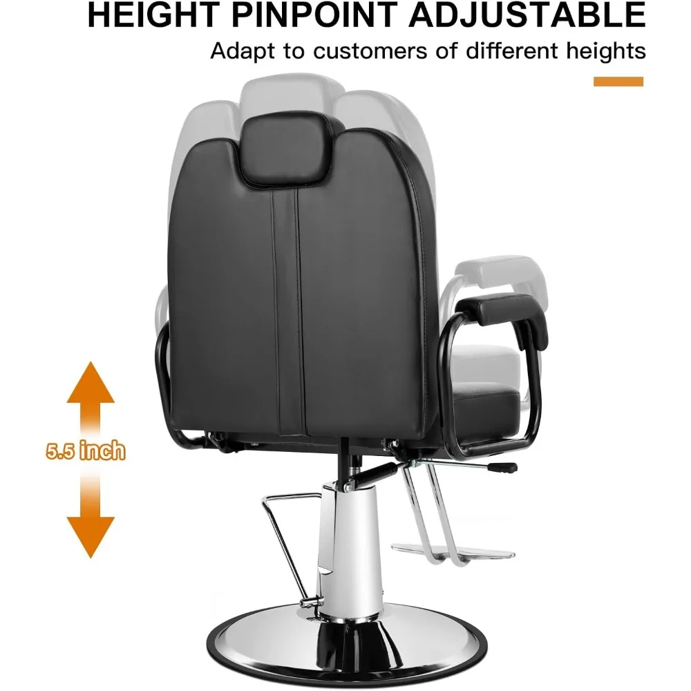 Barbers Chairs, Heavy Duty Hydraulic Reclining Salon Chair Spa Furniture Shampoo Reclining Extra Wider Seat Beauty Hair
