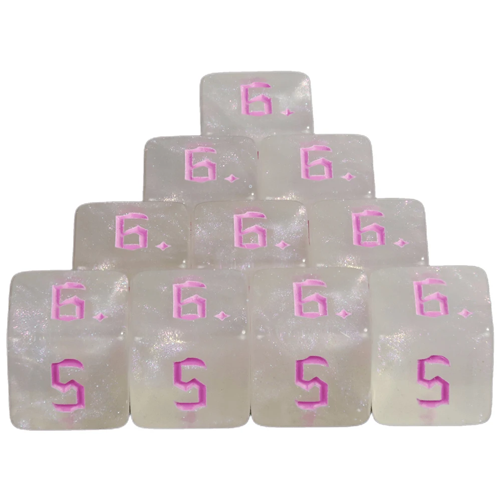 D6 Dice Set 10PCS for DND 6 Sided Dice Multi-sided Games Dices Desktop Polyhedral Set for Role Playing Game