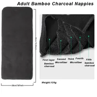 BIAI 1pc/3pcs/5pcs Five-layer Washable Bamboo Charcoal Diaper Resuable Adult Insert Diaper Durable Breathable Old Man of Diapers 2