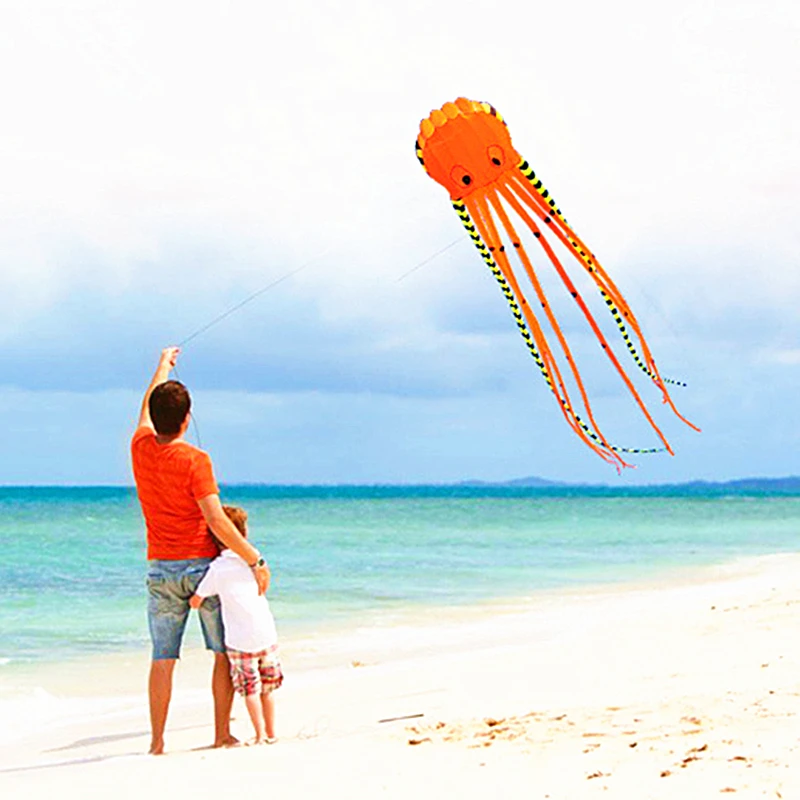 

free shipping 8m large octopus kites for adults kites flying toys kite reel nylon kite windsocks professional kite jellyfish