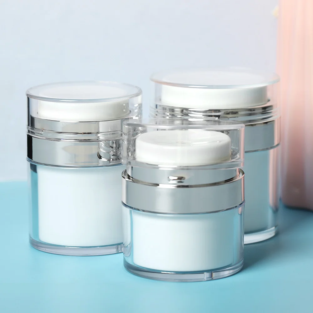 1pc 15g 30g 50g Cosmetic Jar Empty Acrylic Cream Cans,Press Cream Jar,Vacuum Bottle,Sample Vials,Airless Cosmetic Container New