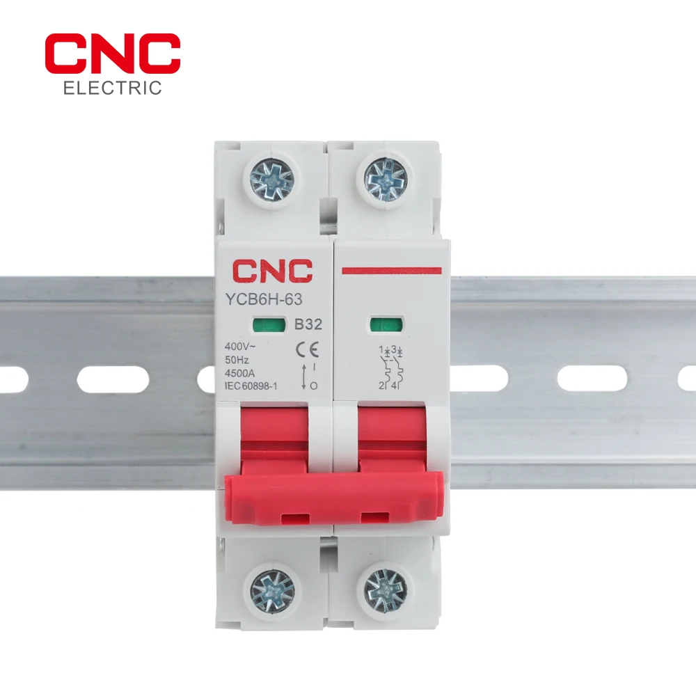 CNC 1P 2P B Curves MCB B16A/B32A Din Rail Mount Breaking Capacity 1-2 Poles Miniature Circuit Breaker