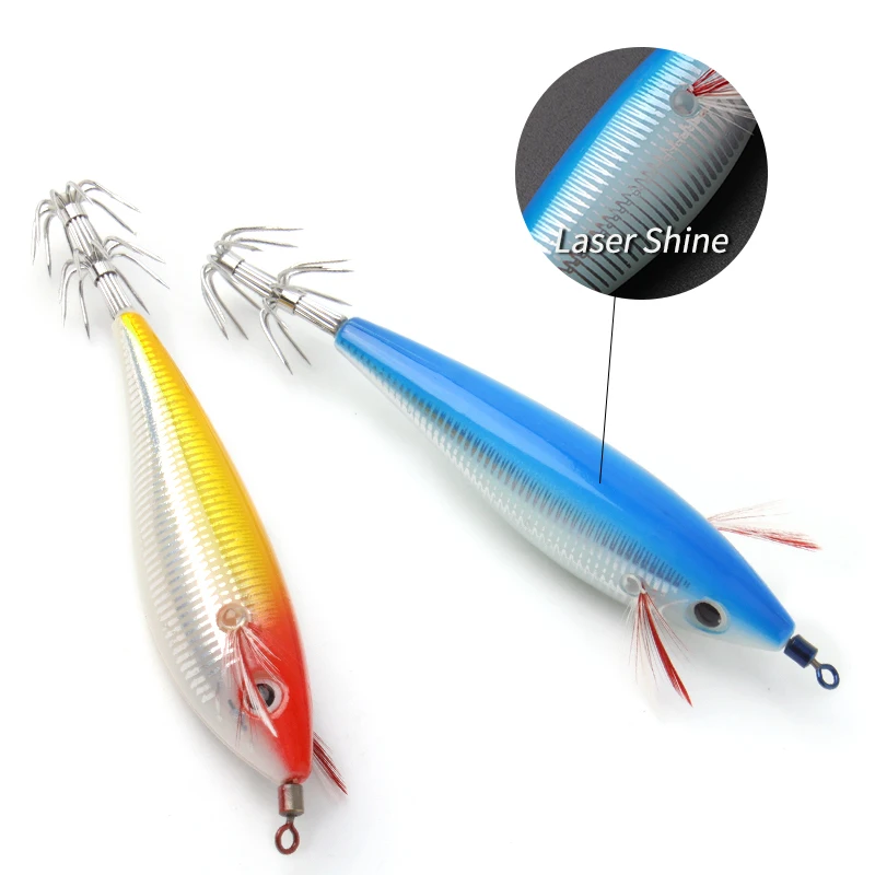 Kawa New Fishing Squid Hook Wood Shrimp 109g 100mm Eging Fishing Squid Lure Artificial Bait For Fishing Squid Octopus Hard Baits