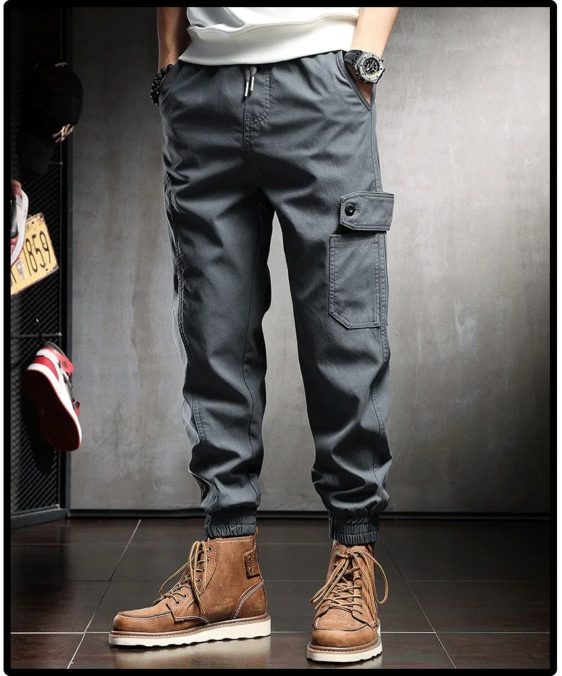 cargo pants 2022 Summer Cargo Pants Men Fashion Streetwear Casual Sport Cotton Joggers Trousers Drawstring Male Gray Black brown cargo pants