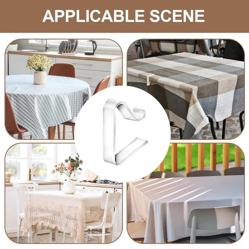 12pcs Tablecloth Clips Holders Transparent Holder Clips Windproof Table Cover Clamps For Restaurant Party Wedding Graduation 5