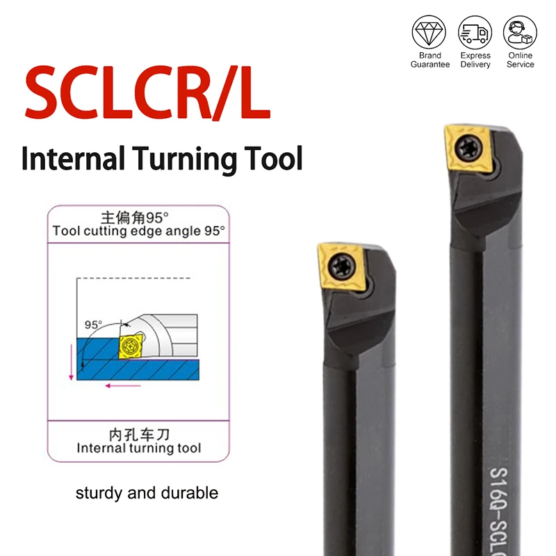 1PCS S08K S10K S12M S16Q S20R SCLCR06 SCLCR09 Metal Turning Tool Holder CNC Lathe Cutter Tool SCLCL CCMT Carbide Insert