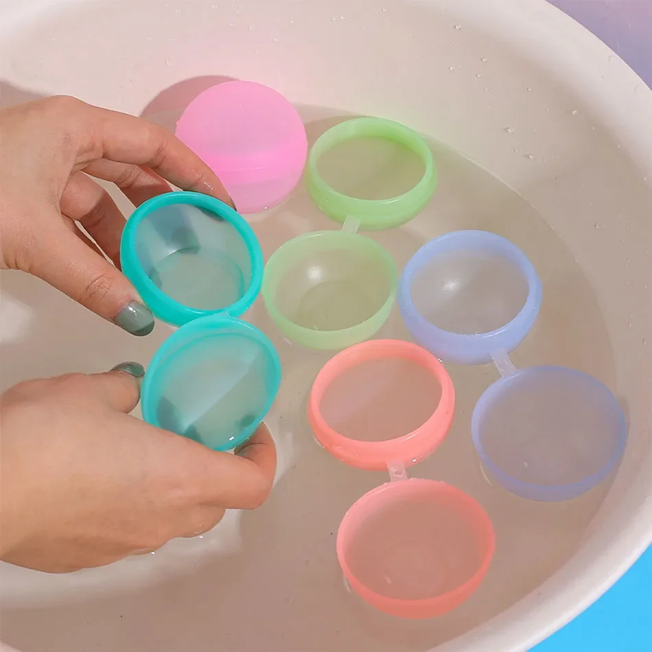 60pcs Reusable Water Fighting Balls Adults Kids Summer Swimming Pool Silicone Water Playing Toys Pool Water Bomb Balloons Games 4