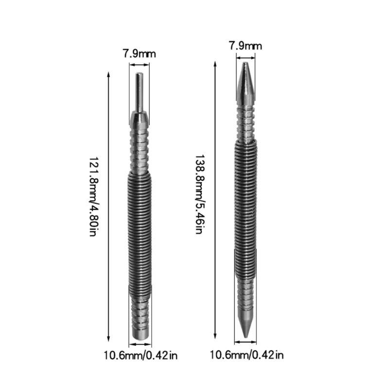 652F Spring Double End Nail Punch Set Center Hole Punch Spring Marker Metal Woodworking Drill Bit Pin Removal Tool