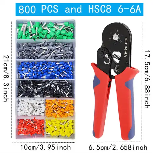 Boxed VE Tubular Crimp Terminals,Cable Electrical Connector,Insulated Wire Connectors,Tube Type Terminal Crimping Pliers HSC86-4 - Image 11