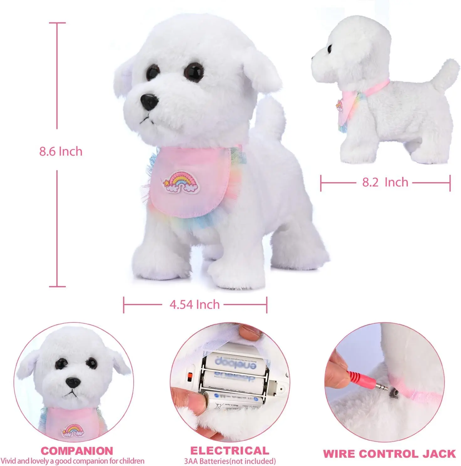 Plush Puppy Electronic Interactive Toy for Kid Shake Tail Pretend