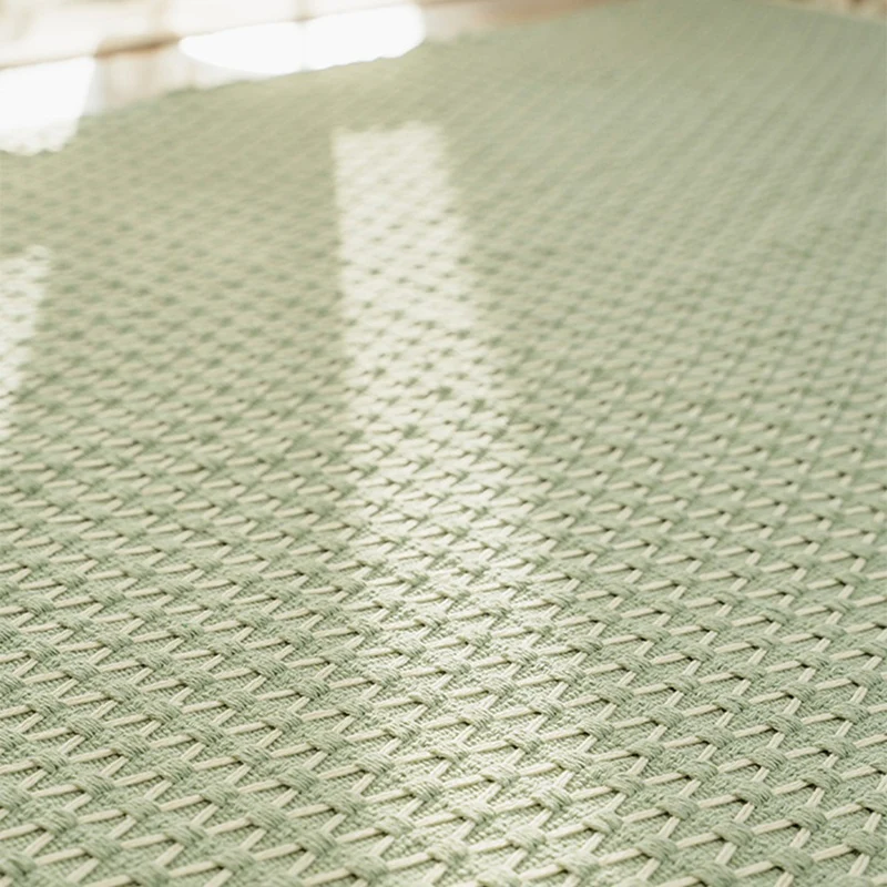 Cotton & Linen Woven Carpet Thin Fabric Can Be Machine Washed. Cotton Bedside Blanket-T02C 6