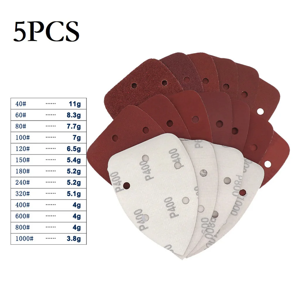 

5 шт. наждачная бумага, крючок и петля, абразивный шлифовальный диск 140*98 мм, Зернистость 40-1000 для дерева, кожи, пластика, Полировальный Инструмент, шлифовальные детали
