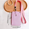 Fashion PU Leather Business ID Card Holder Credit Badge Holder Bus Cards Cover Coin Purse Wallet With Keychain 4