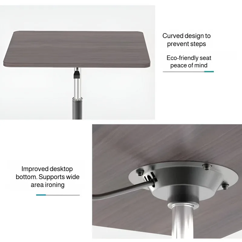 Laptop Desk Stand Movable Lifting Small Desk with Pulleys Livingroom Sofa Side Table Mobile Lift Standing for Podium