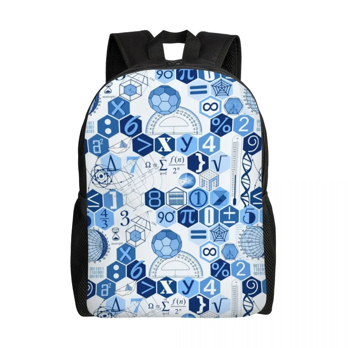 

Индивидуальный цветной рюкзак с математикой для женщин и мужчин, Повседневная сумка для книг для колледжа, ранцы для учеников геометрической формы