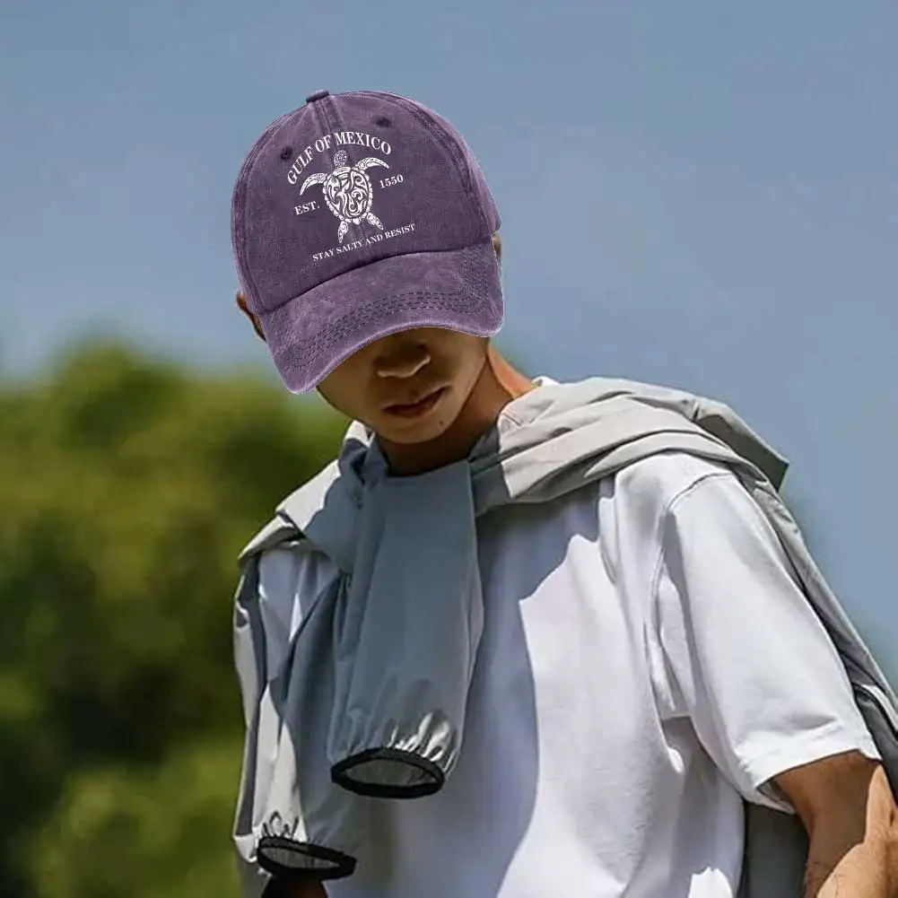Turtle Baseball Hat Breathable Washed Cotton Trucker Hat Comfortable Unisex Golf Gulf of Mexico for Men Women