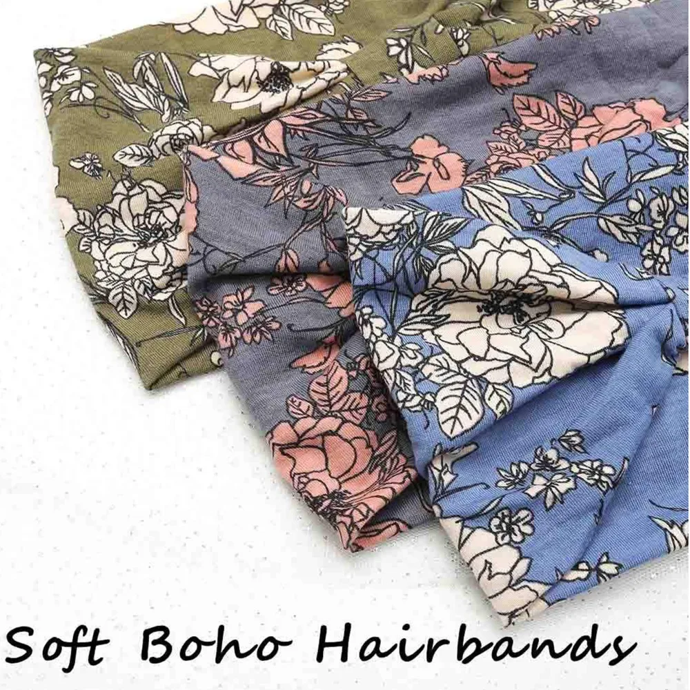 Bohemian Wide Knot Cotton Stretch Yoga Hairband